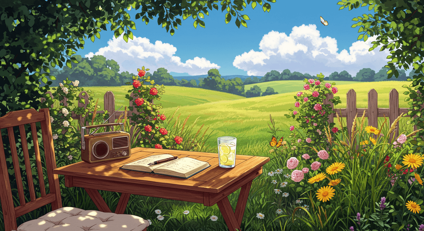 Before and after removing yellow tint from an AI generated summer image (after)