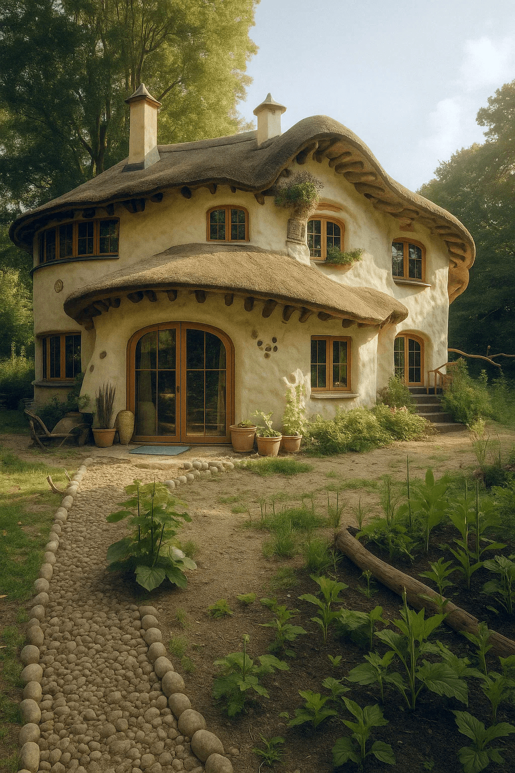 Before and after UnYellowGPT processing of an AI-generated image of a house (after)