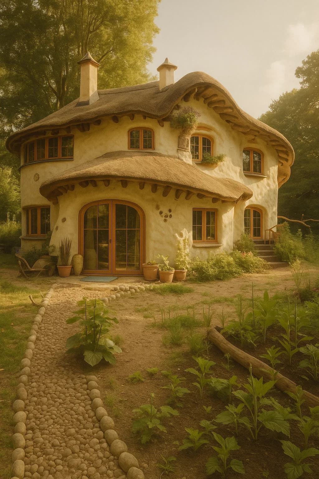 Before and after UnYellowGPT processing of an AI-generated image of a house (before)